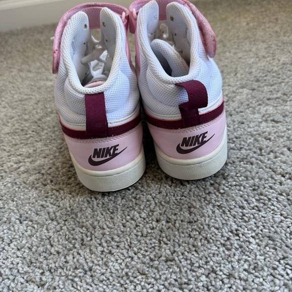 Nike Court Borough Mid 2 White Pink Foam Girls Size 7 Youth - Picture 3 of 8